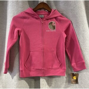 Carhartt‎ Girl's Size 6X Pink Hooded Warm Up Jacket Coat NWT
